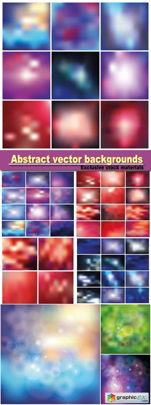 Abstract vector backgrounds with reflections
