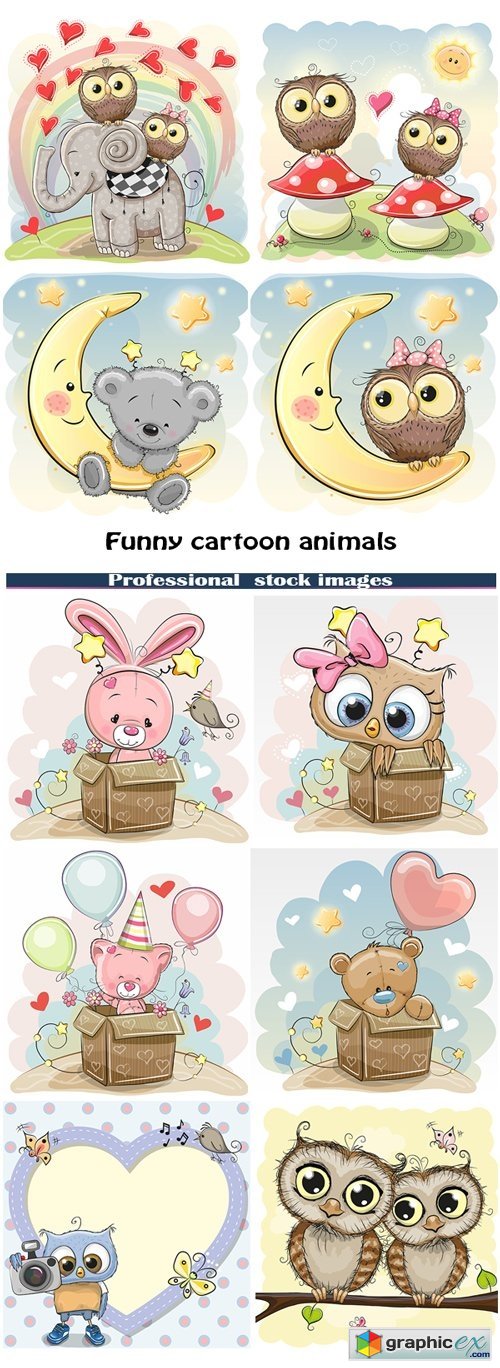 Funny cartoon animals