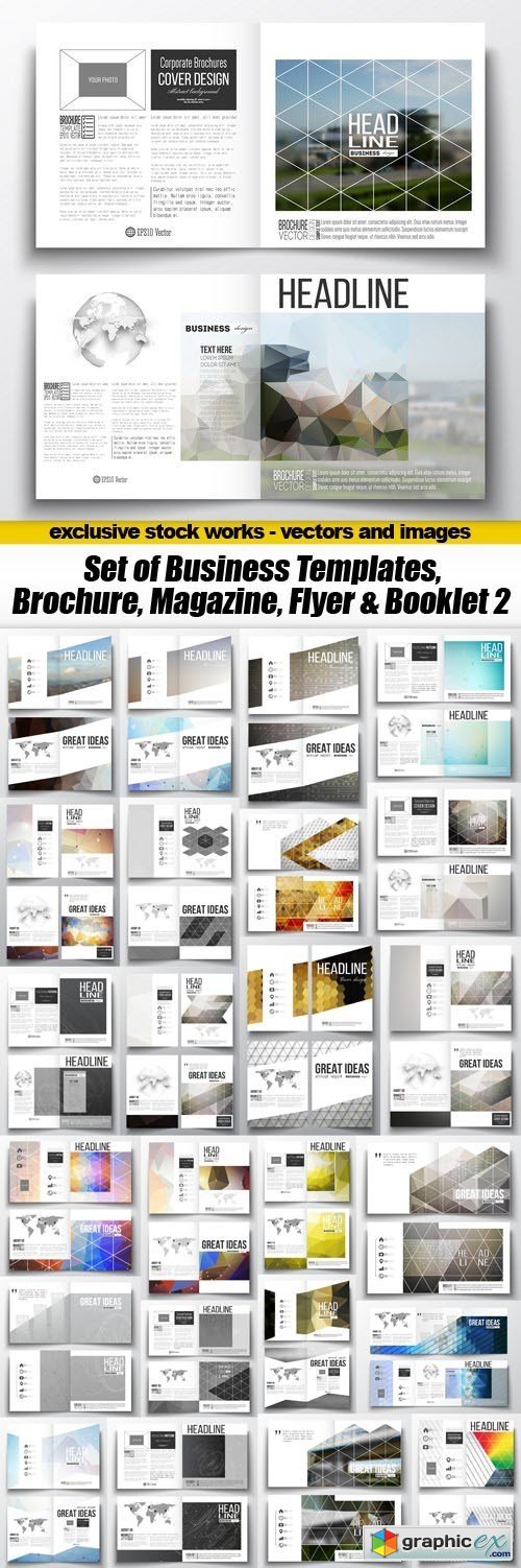 Set of Business Templates, Brochure, Magazine, Flyer & Booklet 2 - 25xEPS