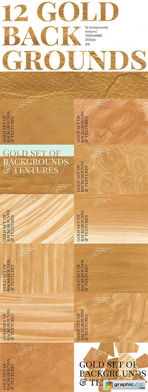 12 Gold backgrounds & textures