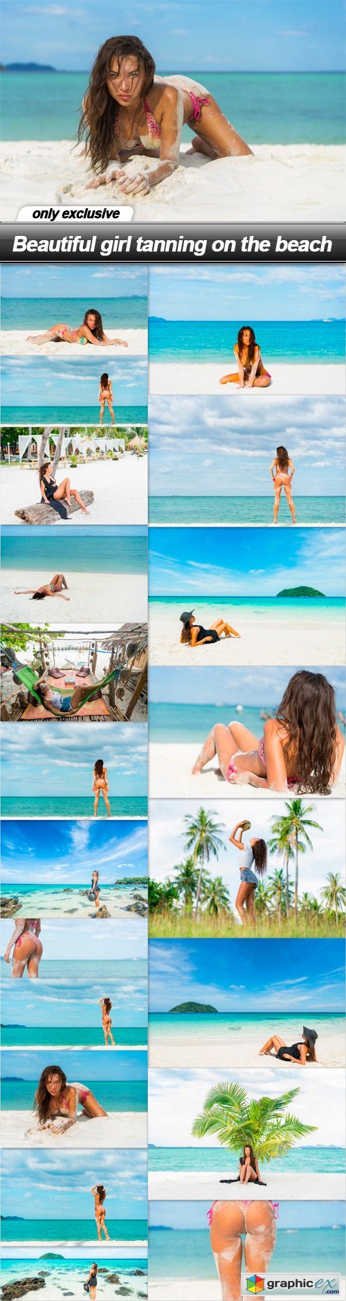 Beautiful girl tanning on the beach - 20 UHQ JPEG