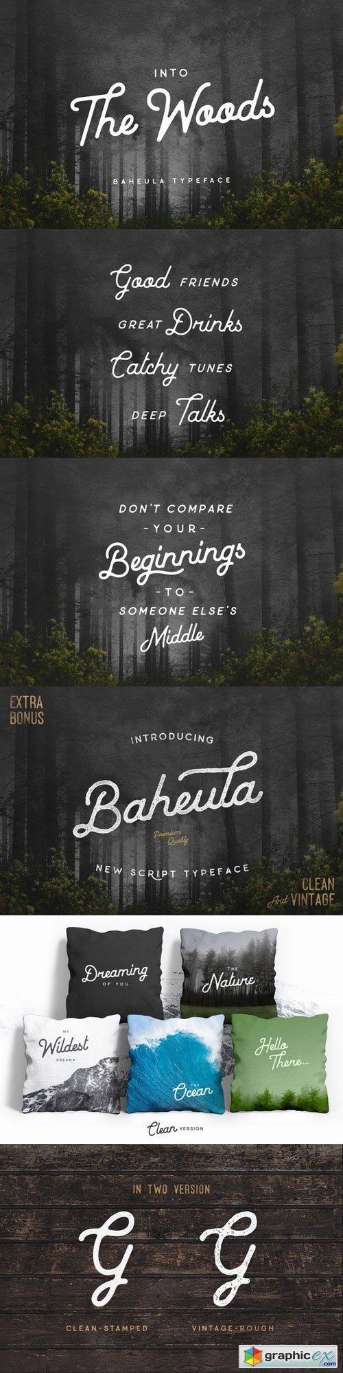 Baheula Vintage + Clean Typeface