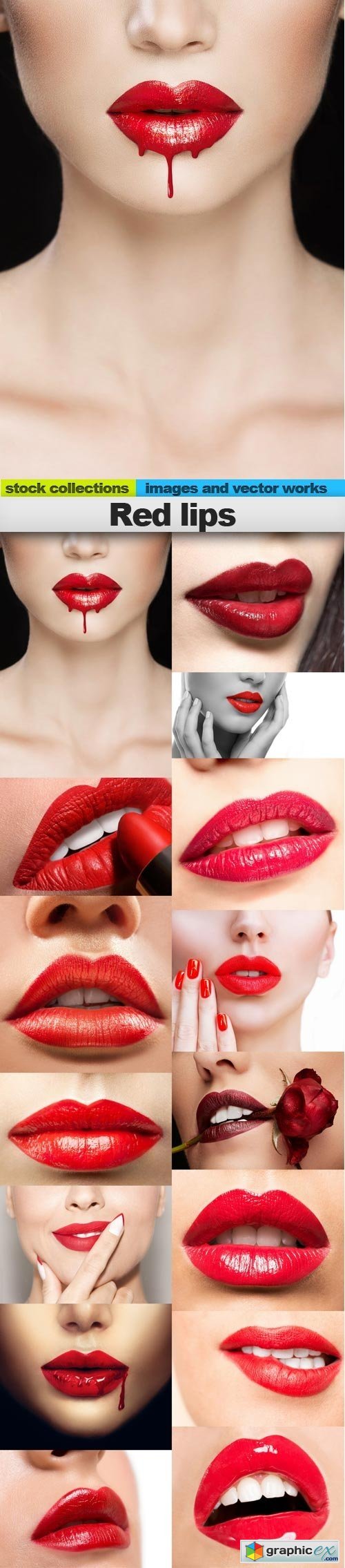 Red lips, 15 x UHQ JPEG