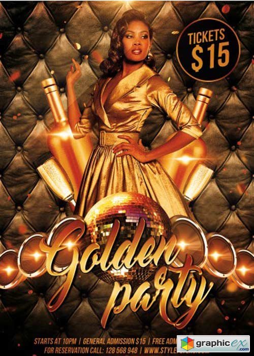 Golden Party V3 PSD Flyer Template