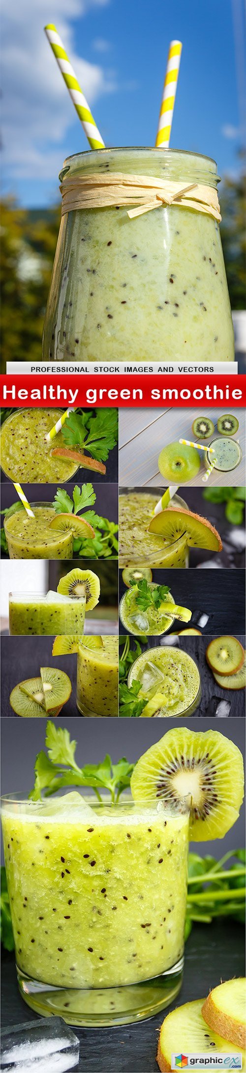 Healthy green smoothie - 10 UHQ JPEG