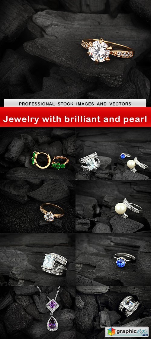 Jewelry with brilliant and pearl - 9 UHQ JPEG