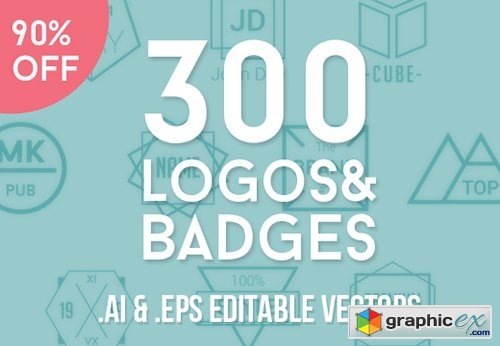 300 Fully Customizable Logos and Badges
