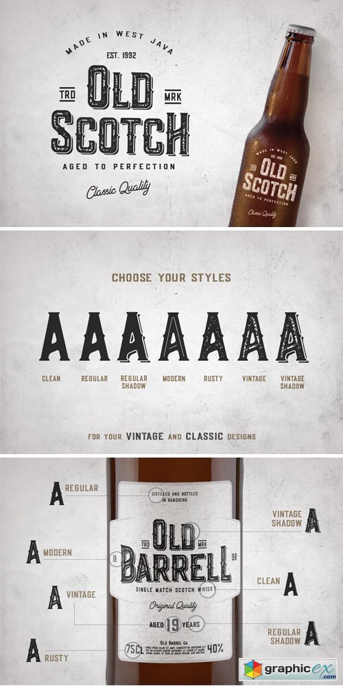 Old Scotch Typeface - 7 Font Styles