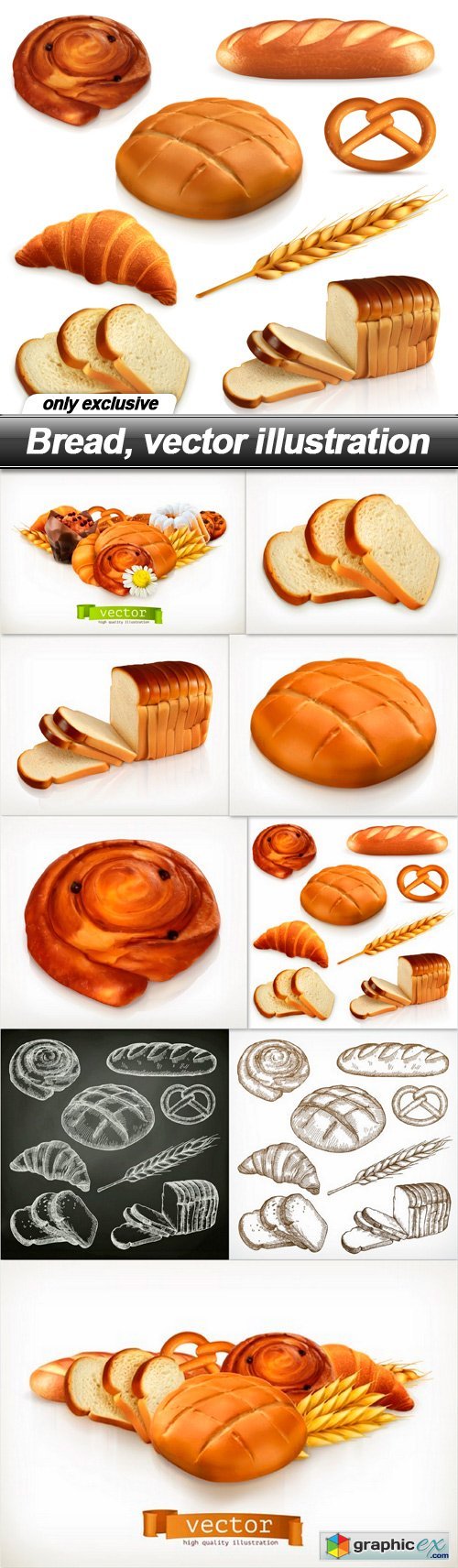 Bread, vector illustration - 9 EPS