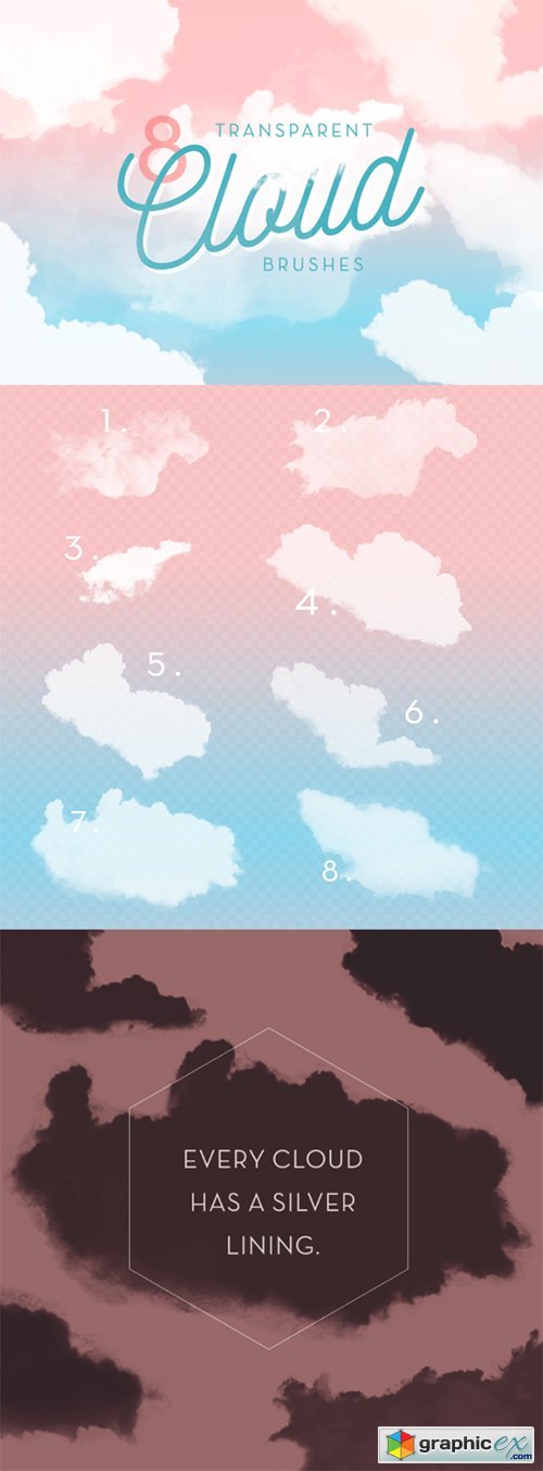 8 Transparent Cloud Brushes