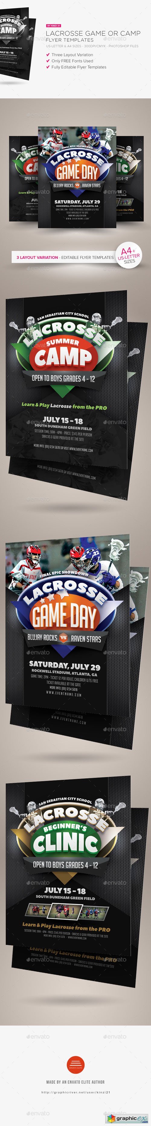 Lacrosse Game or Camp Flyer Templates