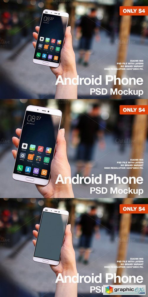Android Phone Xiaomi Mi5 Mockup