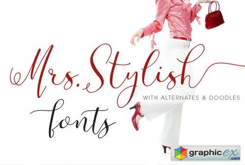 Mrs Stylish Fonts+Extras
