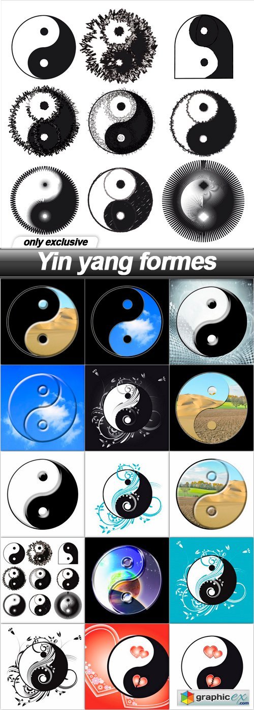 Yin yang formes - 15 UHQ JPEG