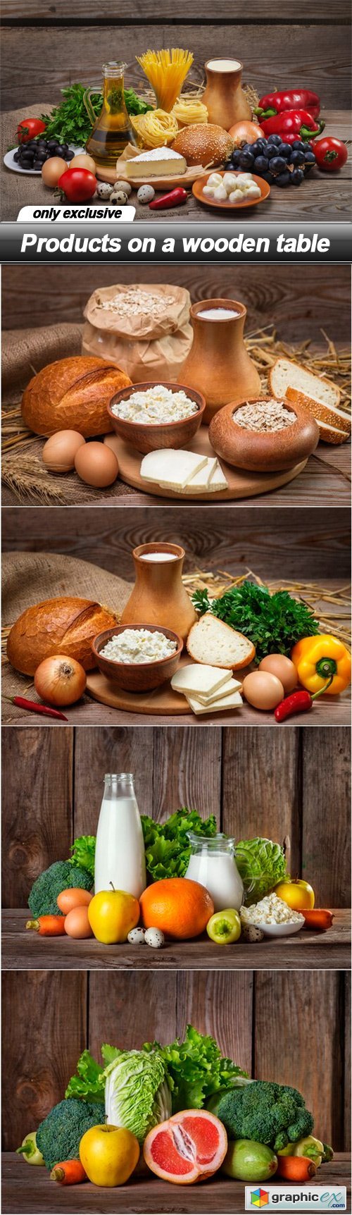 Products on a wooden table - 5 UHQ JPEG