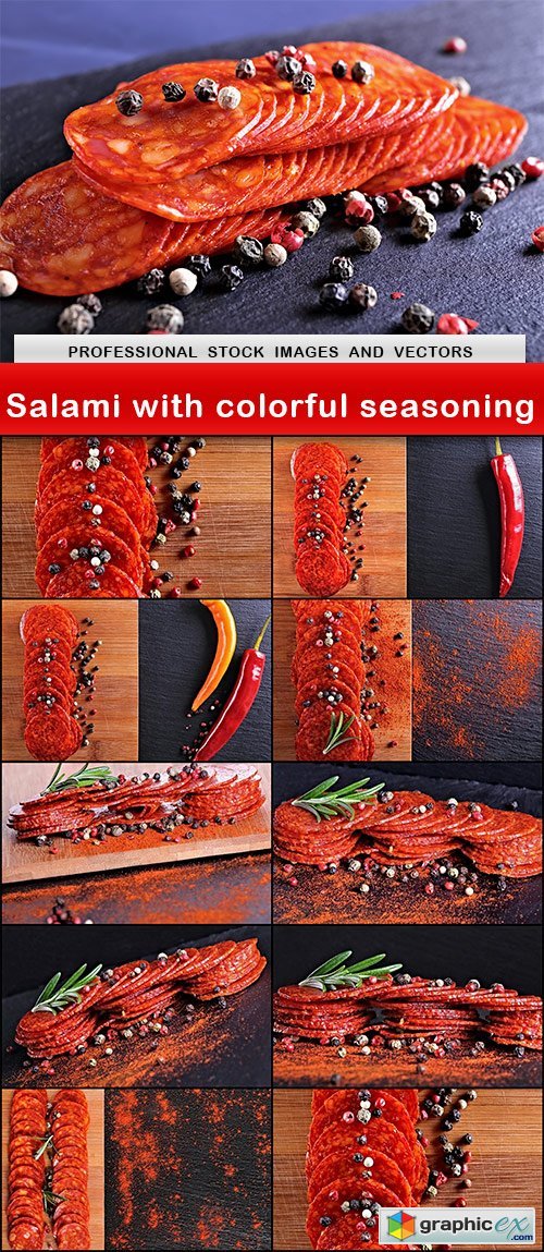 Salami with colorful seasoning - 10 UHQ JPEG
