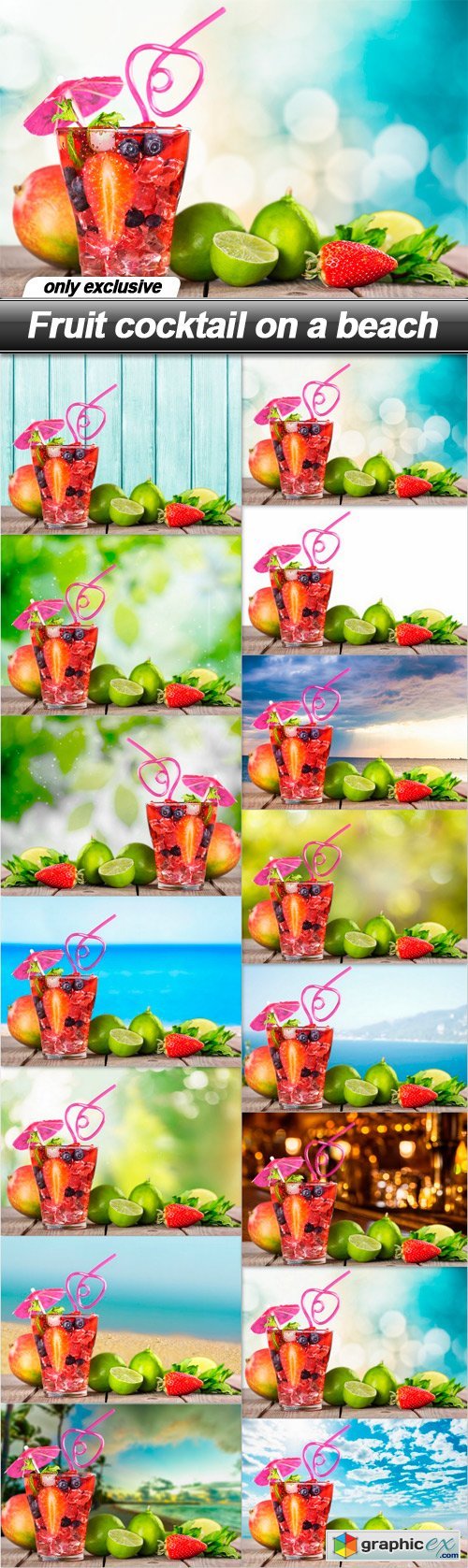 Fruit cocktail on a beach - 15 UHQ JPEG