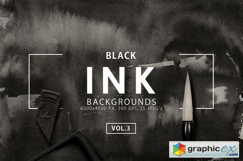 Black Ink Backgrounds Vol. 3