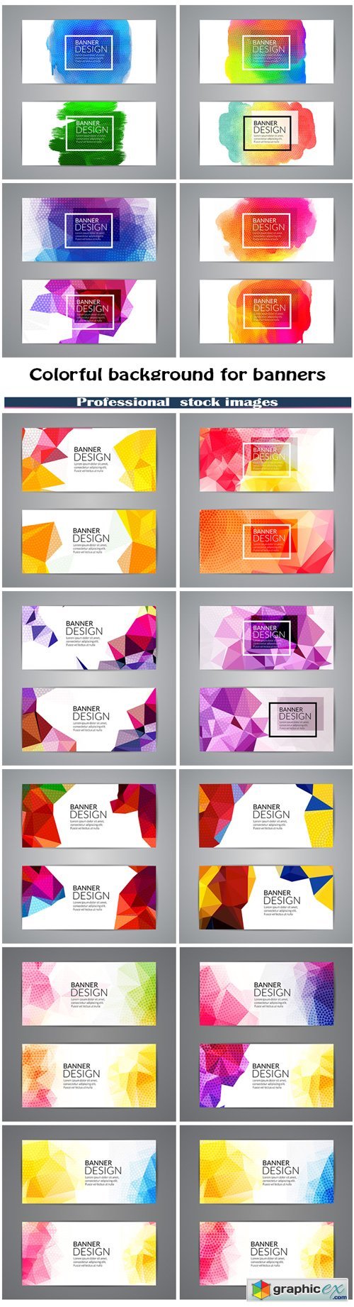 Set of colorful background for banners, poster, booklet
