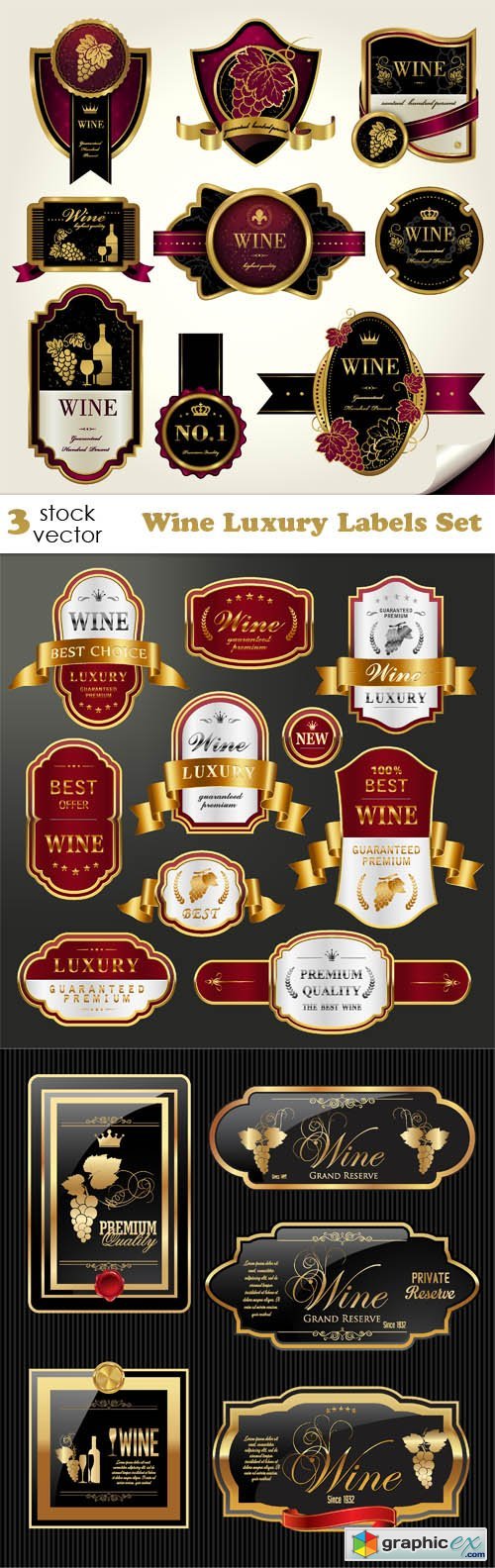 Wine Luxury Labels Set