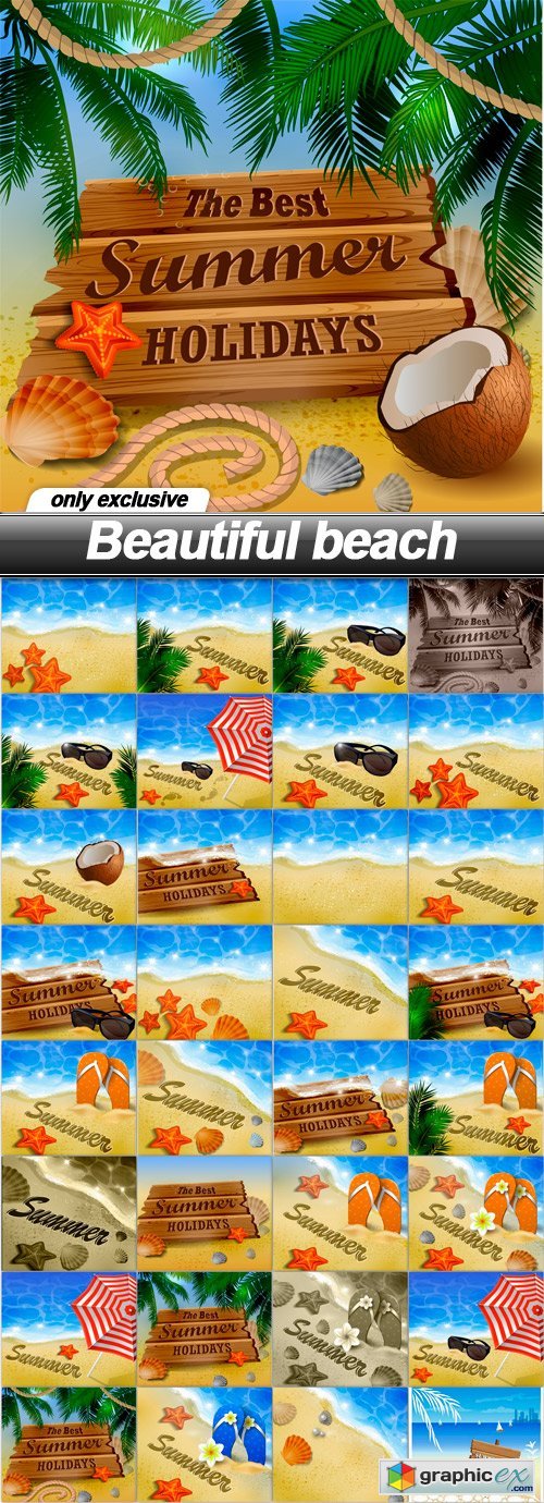 Beautiful beach - 33 EPS
