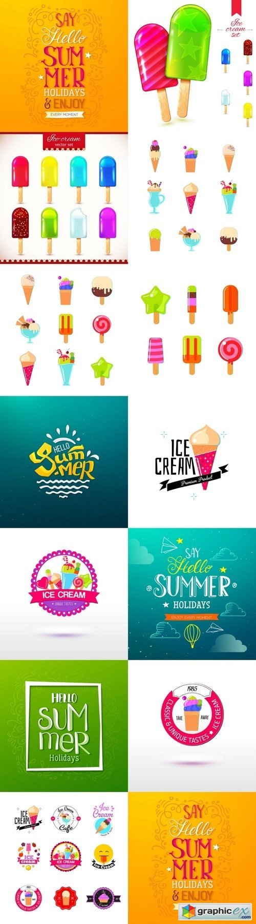 Ice Cream Design Badges and Labels