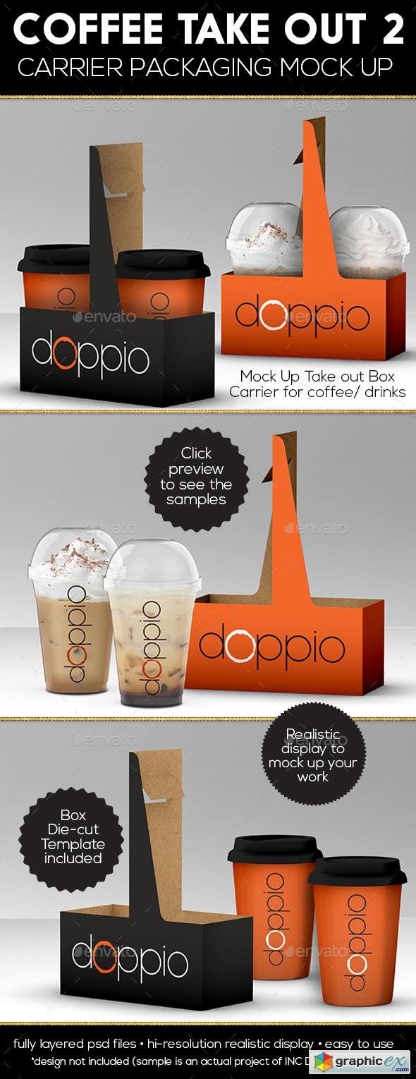 Packaging Mock Up Coffee Take out Carrier 2