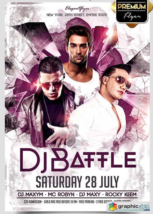 DJ Battle V02 Flyer PSD Template + Facebook Cover