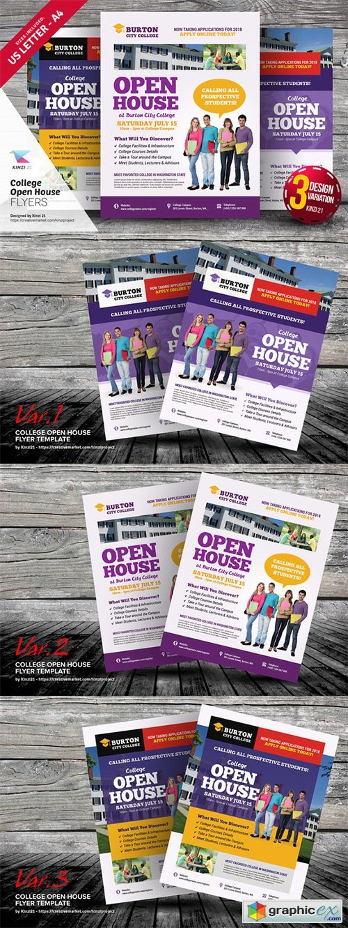 College Open House Flyer Templates