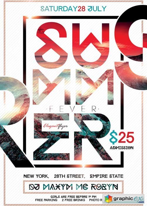 Summer Fever V1 Flyer PSD Template + Facebook Cover