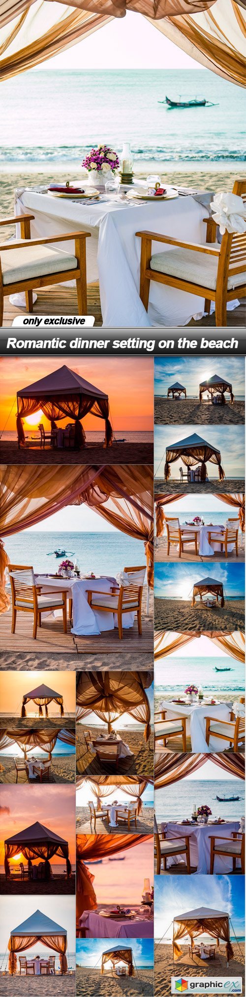 Romantic dinner setting on the beach - 17 UHQ JPEG