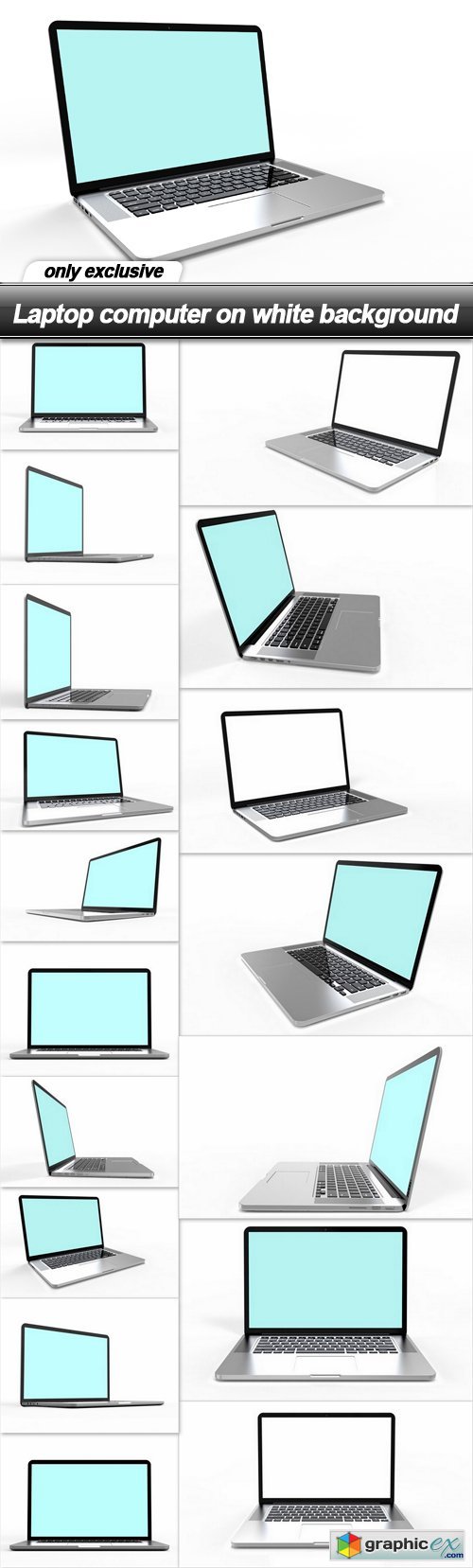 Laptop computer on white background - 17 UHQ JPEG
