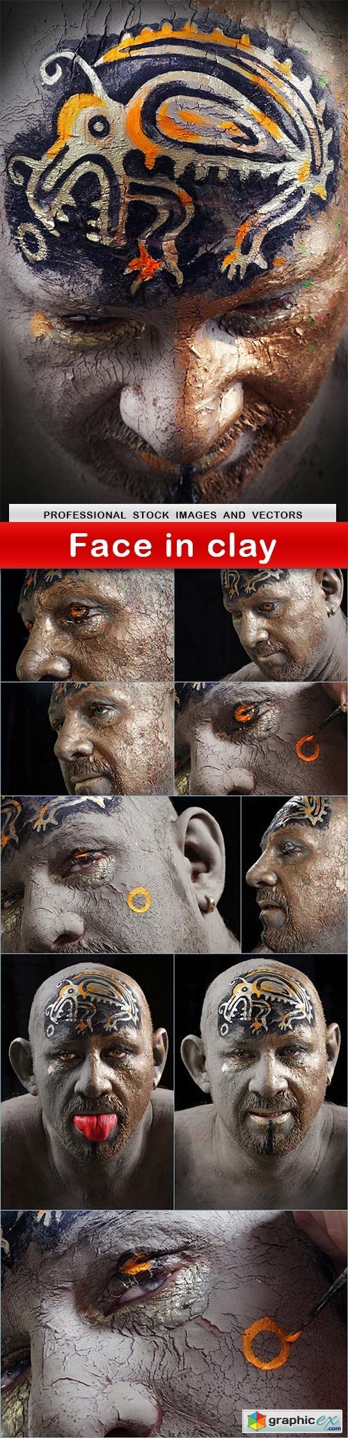 Face in clay - 10 UHQ JPEG