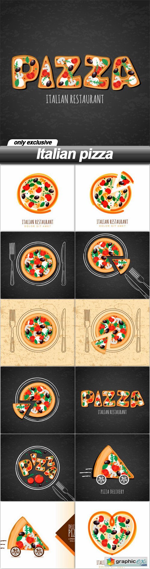 Italian pizza - 12 EPS