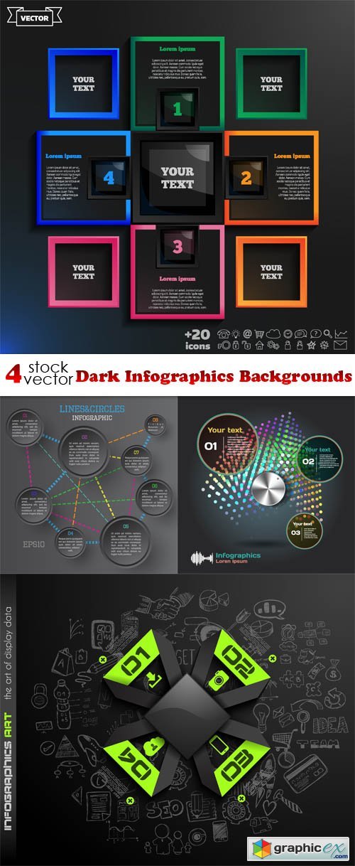 Dark Infographics Backgrounds