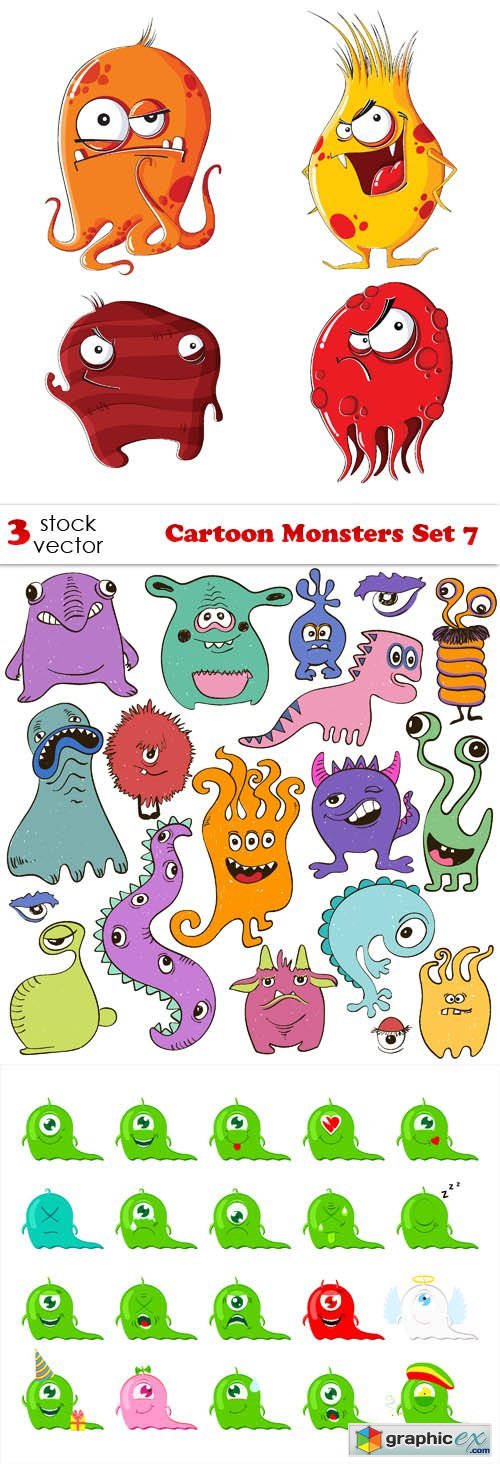 Cartoon Monsters Set 7