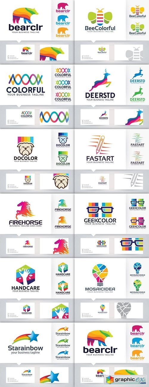 Fast Art vector logo with business card template