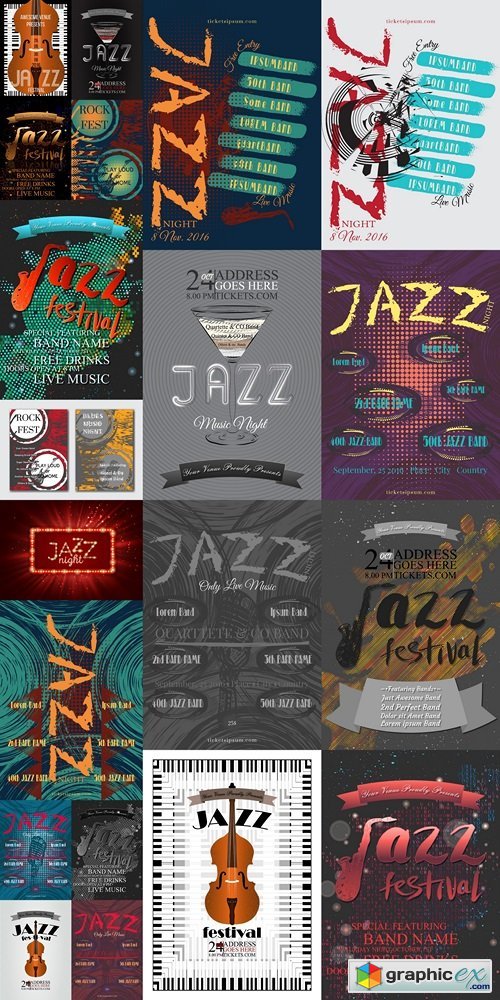 Vector jazz poster template