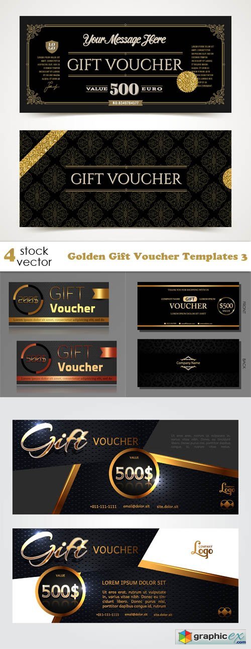Golden Gift Voucher Templates 3