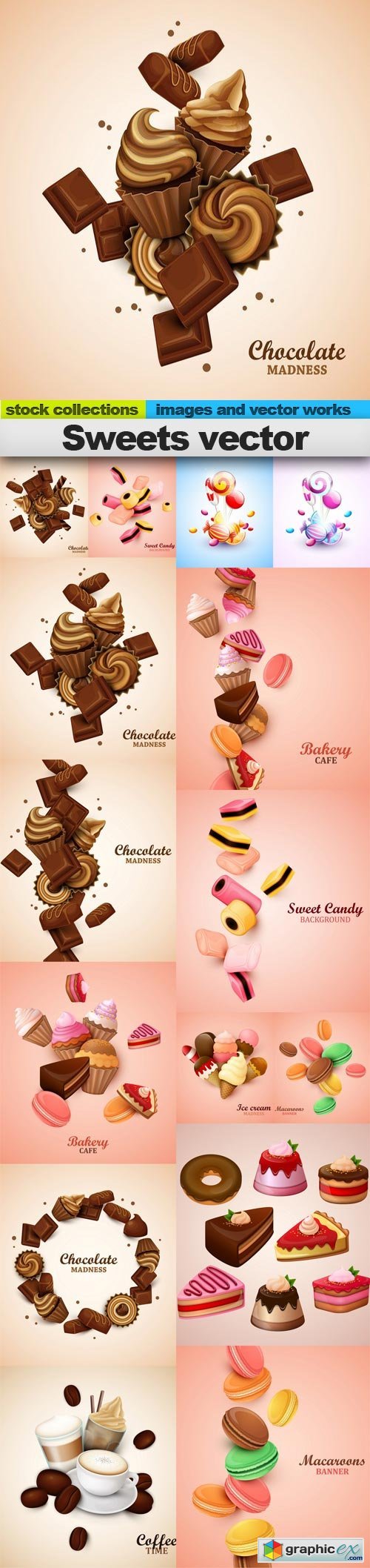 Sweets vector, 15 x EPS