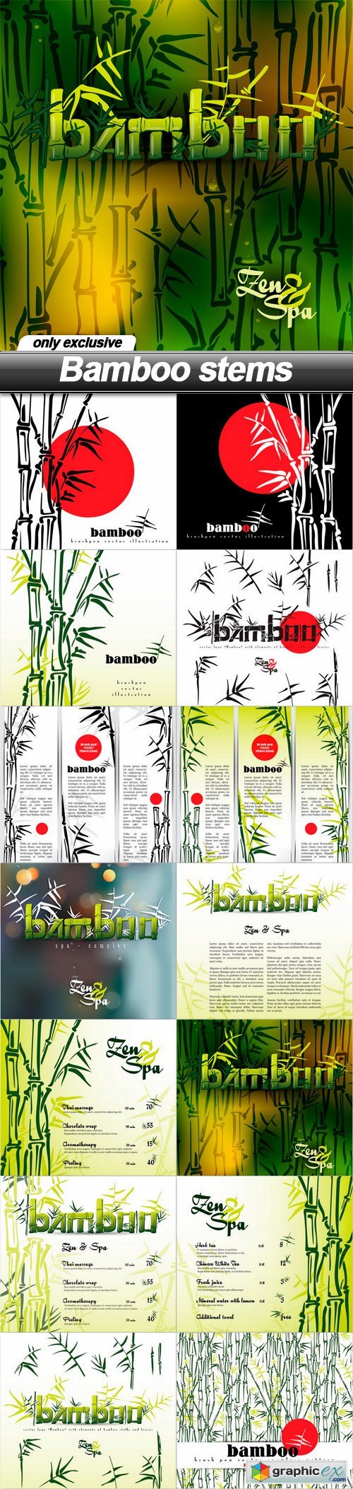 Bamboo stems - 14 EPS