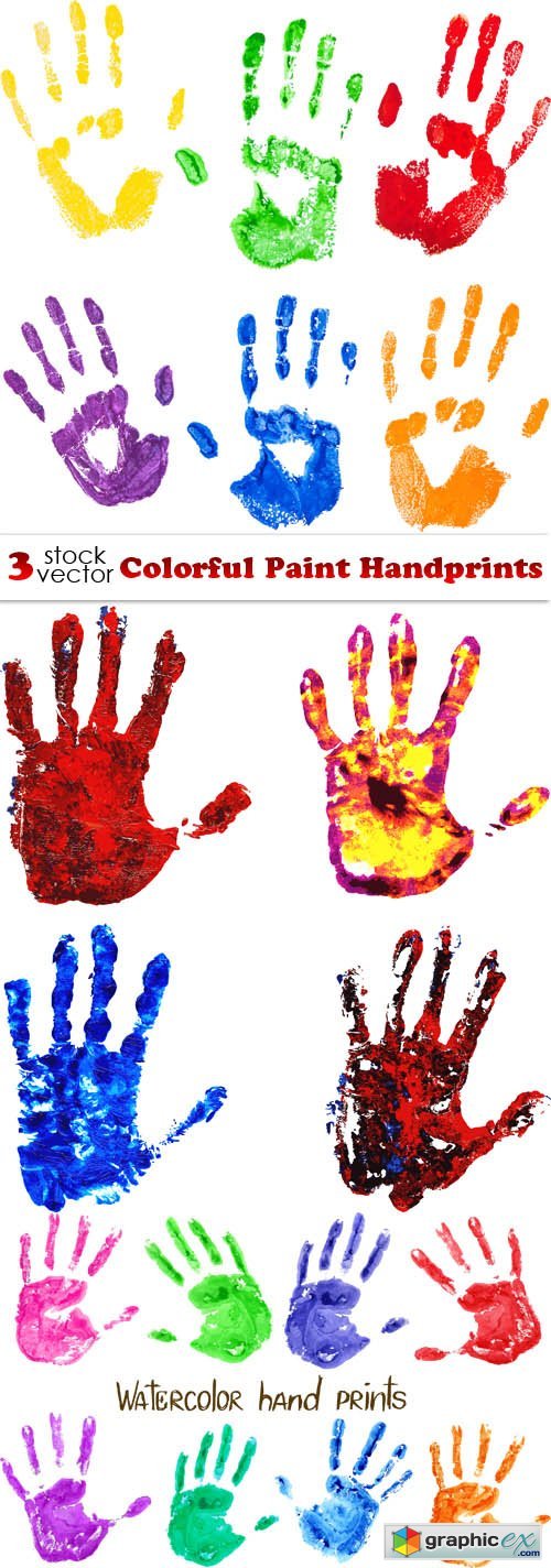 Colorful Paint Handprints
