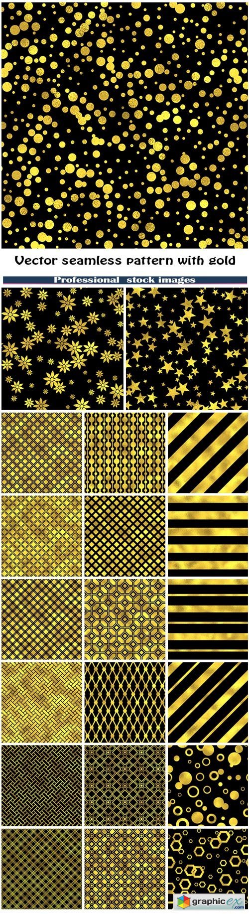 Seamless pattern with gold