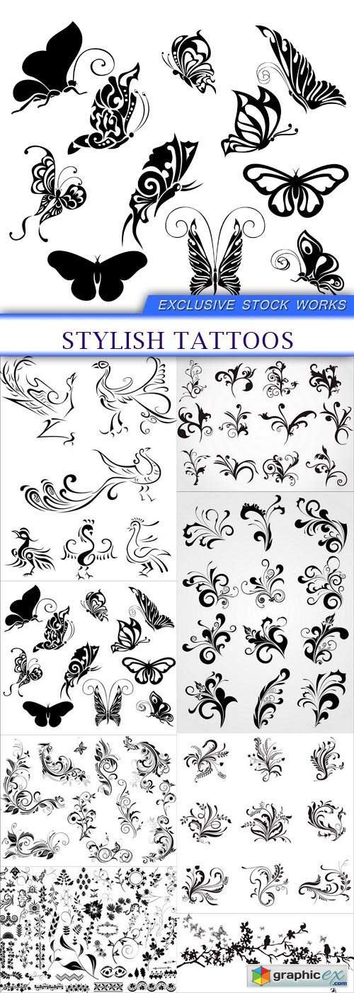 stylish tattoos 8X EPS