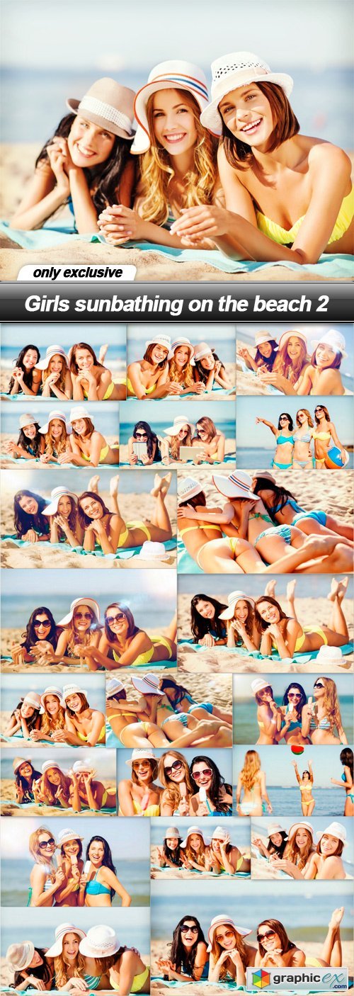 Girls sunbathing on the beach 2 - 21 UHQ JPEG