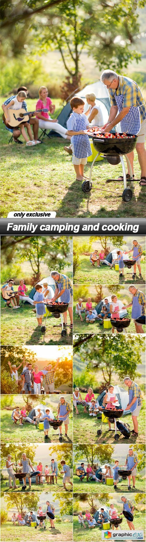 Family camping and cooking - 10 UHQ JPEG