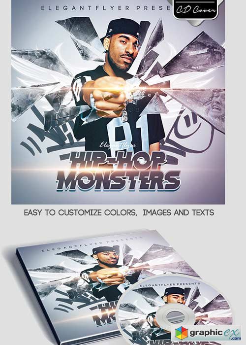 Hip-Hop Monsters CD Cover PSD Template