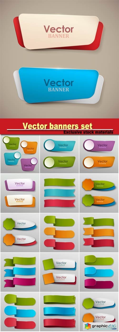 Vector set of colorful banners