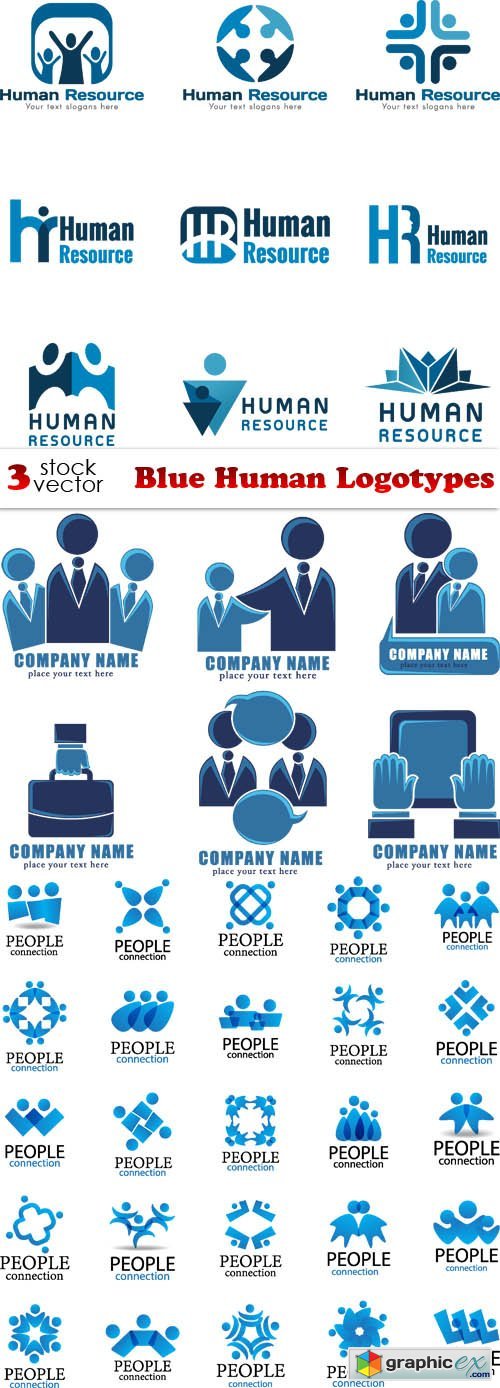 Blue Human Logotypes