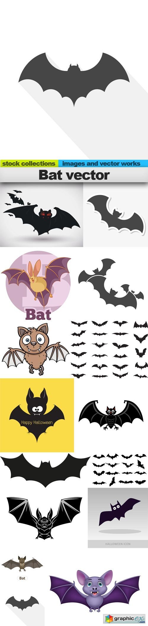 Bat vector, 15 x EPS